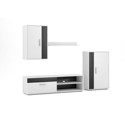 Zestaw mebli do salonu BRICK biały/czarny