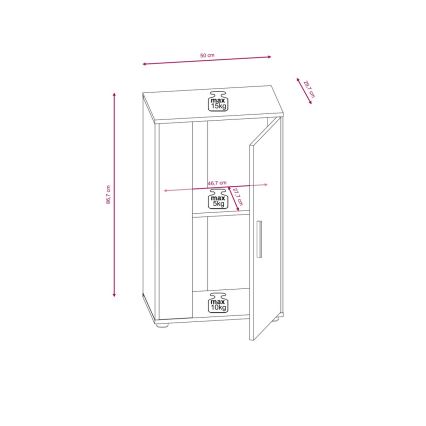 Zestaw mebli do salonu BRICK biały/czarny