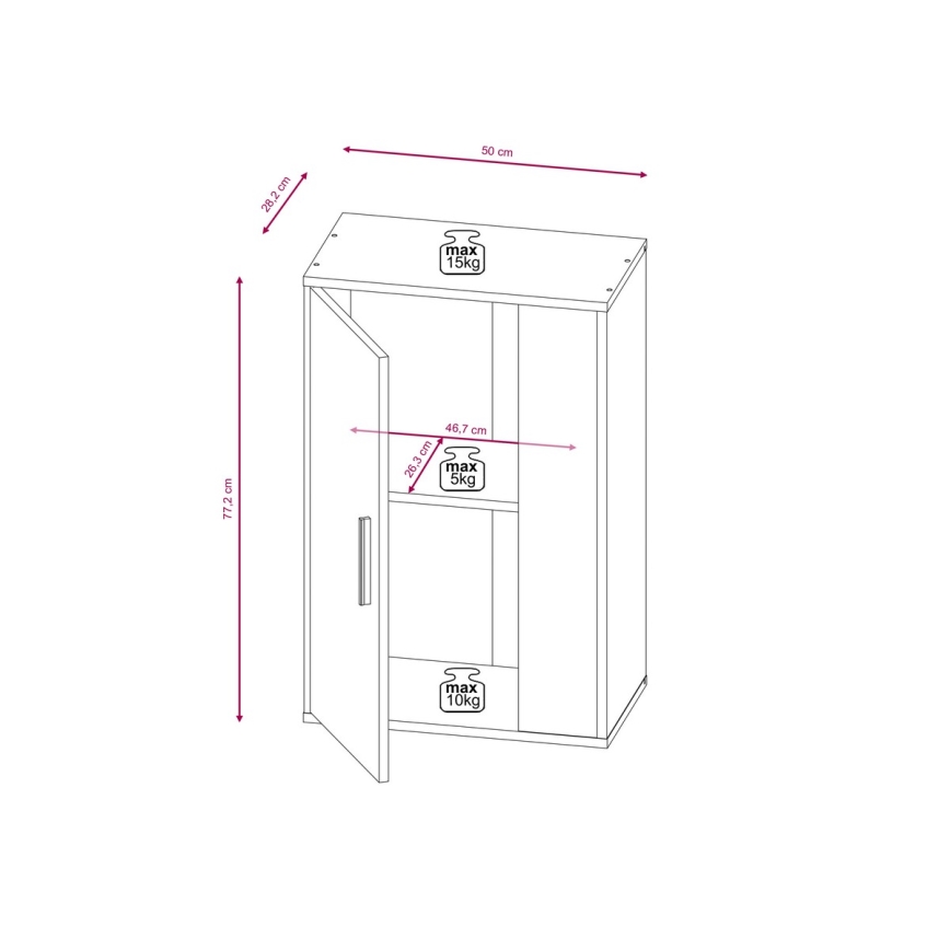Zestaw mebli do salonu BRICK biały/czarny