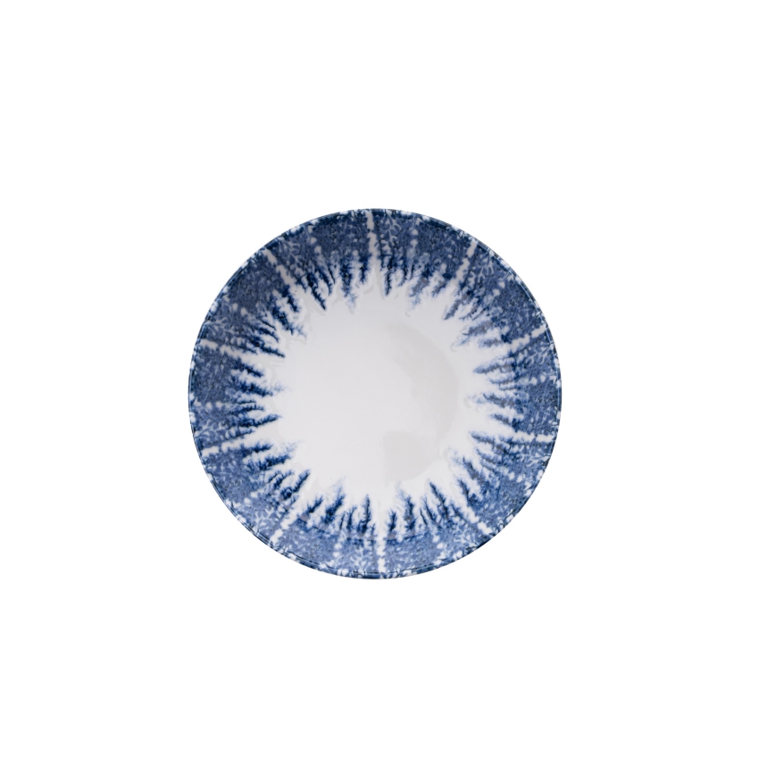 Zestaw obiadowy 12-częściowy, biały/niebieski, porcelana