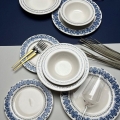 Zestaw obiadowy 16 części, niebiesko-biały, porcelana