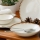 Zestaw obiadowy 18 elementów, biały/brązowy, porcelana