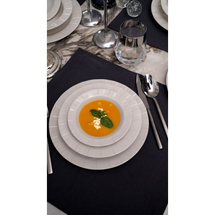 Zestaw obiadowy 18 szt., biały, porcelanowy