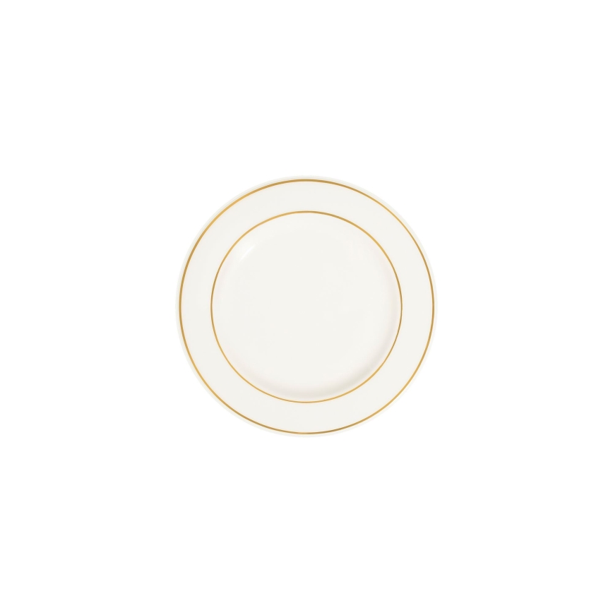Zestaw obiadowy 18 szt. biały/złoty/porcelana