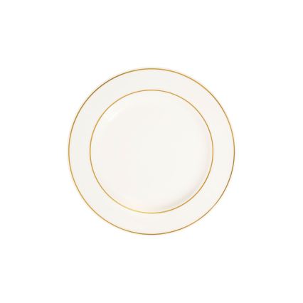 Zestaw obiadowy 18 szt. biały/złoty/porcelana