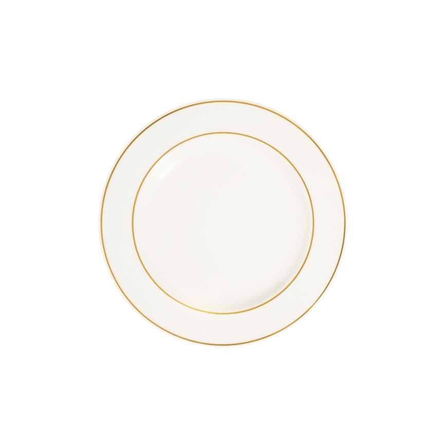 Zestaw obiadowy 18 szt. biały/złoty/porcelana