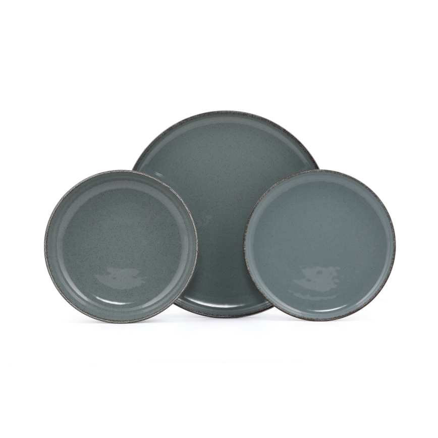 Zestaw obiadowy 18 szt. niebieski/porcelana