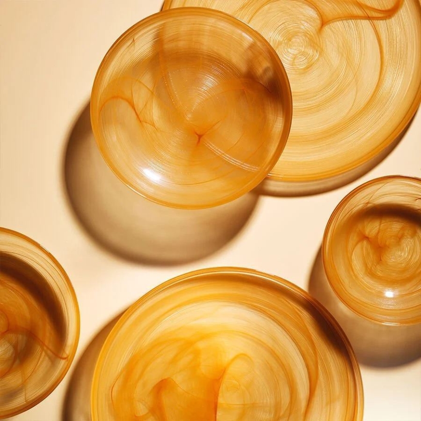 Zestaw obiadowy 18 szt. pomarańczowy/szkło