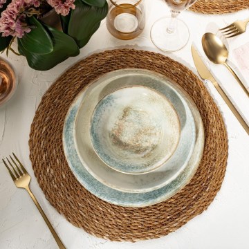 Zestaw obiadowy 18 szt. wielobarwny/porcelana