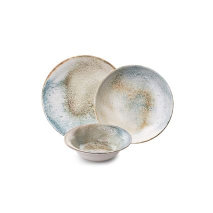 Zestaw obiadowy 18 szt. wielobarwny/porcelana