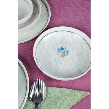 Zestaw obiadowy 18 szt. zielony/porcelana