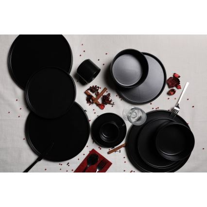 Zestaw obiadowy 20 szt. czarny/kamionka