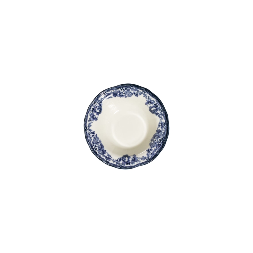Zestaw obiadowy 24 części biały/niebieski/porcelana