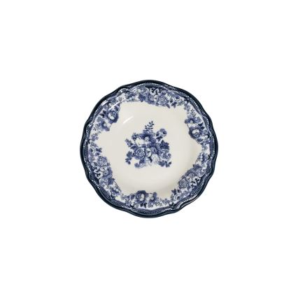 Zestaw obiadowy 24 części biały/niebieski/porcelana