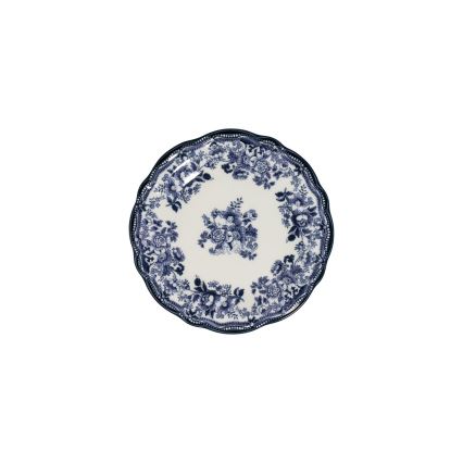 Zestaw obiadowy 24 części biały/niebieski/porcelana
