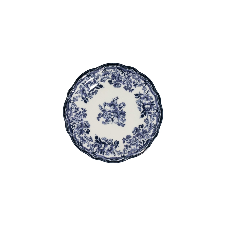 Zestaw obiadowy 24 części biały/niebieski/porcelana