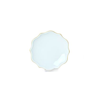 Zestaw obiadowy 24 części biały/złoty/kamionka