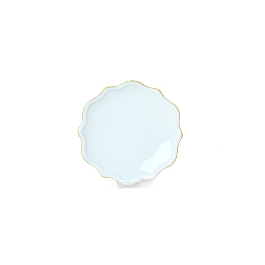 Zestaw obiadowy 24 części biały/złoty/kamionka