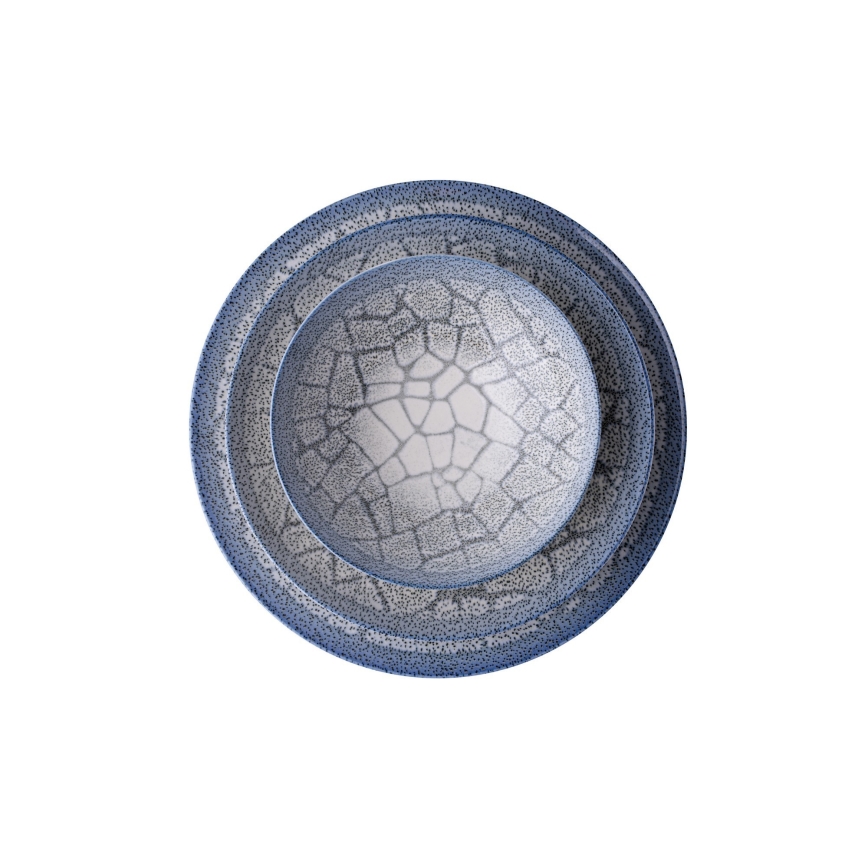 Zestaw obiadowy 24 części, niebieski/porcelana