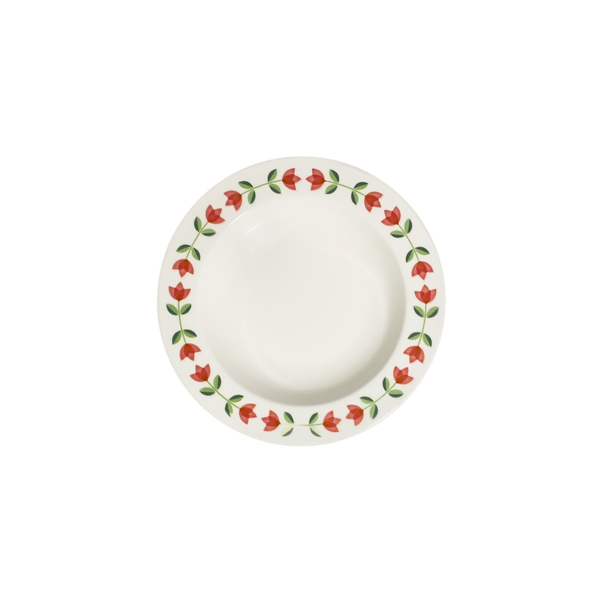 Zestaw obiadowy 24 części, porcelanowy — dostępny w kolorach: biały, czerwony, zielony