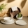 Zestaw obiadowy 24-częściowy, beżowy, porcelanowy
