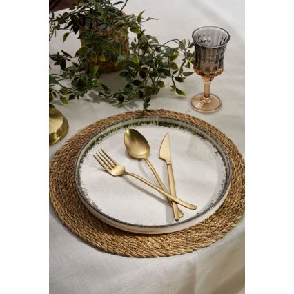 Zestaw obiadowy 24-częściowy biały/brązowy/porcelana