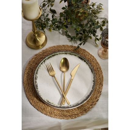 Zestaw obiadowy 24-częściowy biały/brązowy/porcelana