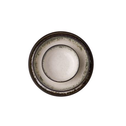 Zestaw obiadowy 24-częściowy biały/brązowy/porcelana