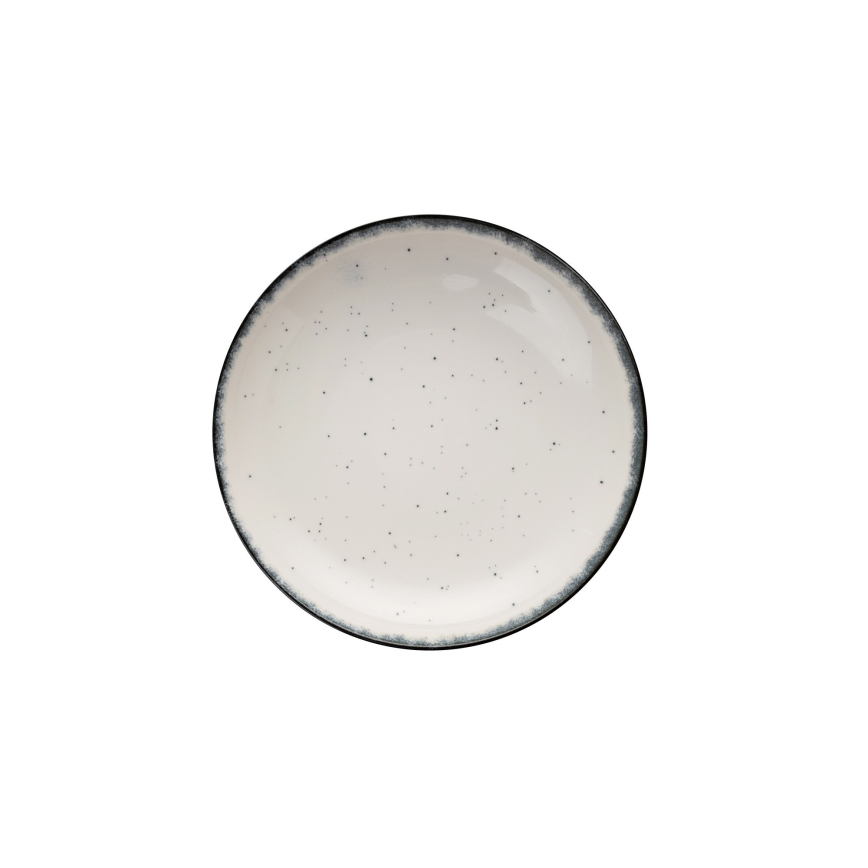 Zestaw obiadowy 24-częściowy, biały/czarny, porcelana