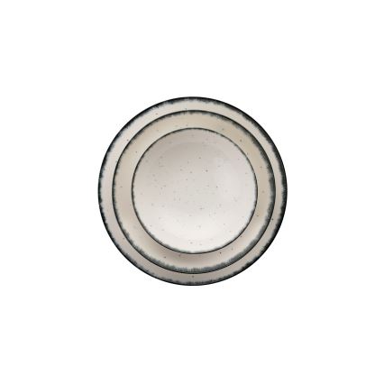 Zestaw obiadowy 24-częściowy, biały/czarny, porcelana