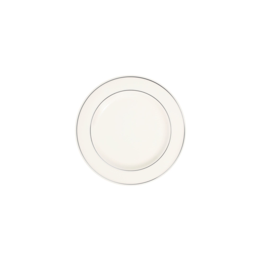 Zestaw obiadowy 24-częściowy, biały/srebrny, porcelana