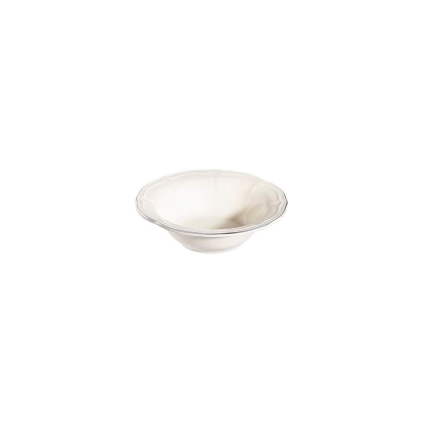 Zestaw obiadowy 24-częściowy, biały/srebrny, porcelanowy