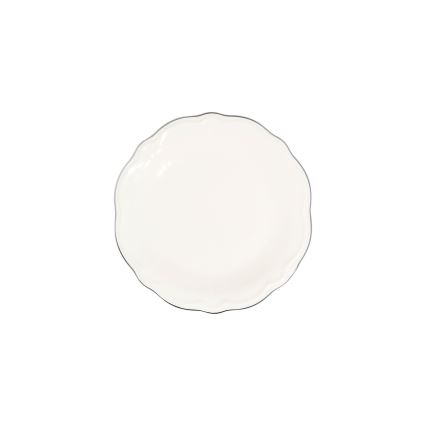 Zestaw obiadowy 24-częściowy, biały/srebrny, porcelanowy