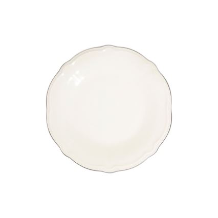 Zestaw obiadowy 24-częściowy, biały/srebrny, porcelanowy