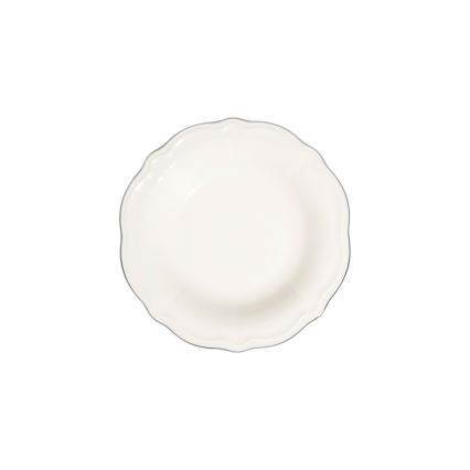 Zestaw obiadowy 24-częściowy, biały/srebrny, porcelanowy