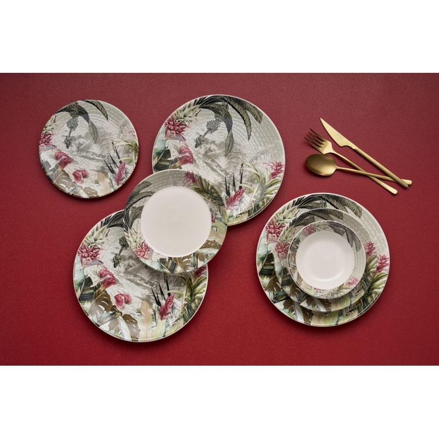 Zestaw obiadowy 24-częściowy, wielobarwny/ceramiczny