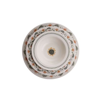 Zestaw obiadowy 24-częściowy, wielobarwny/porcelana