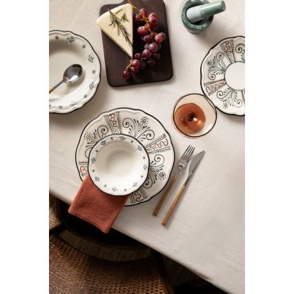 Zestaw obiadowy 24-częściowy, wielobarwny/porcelana