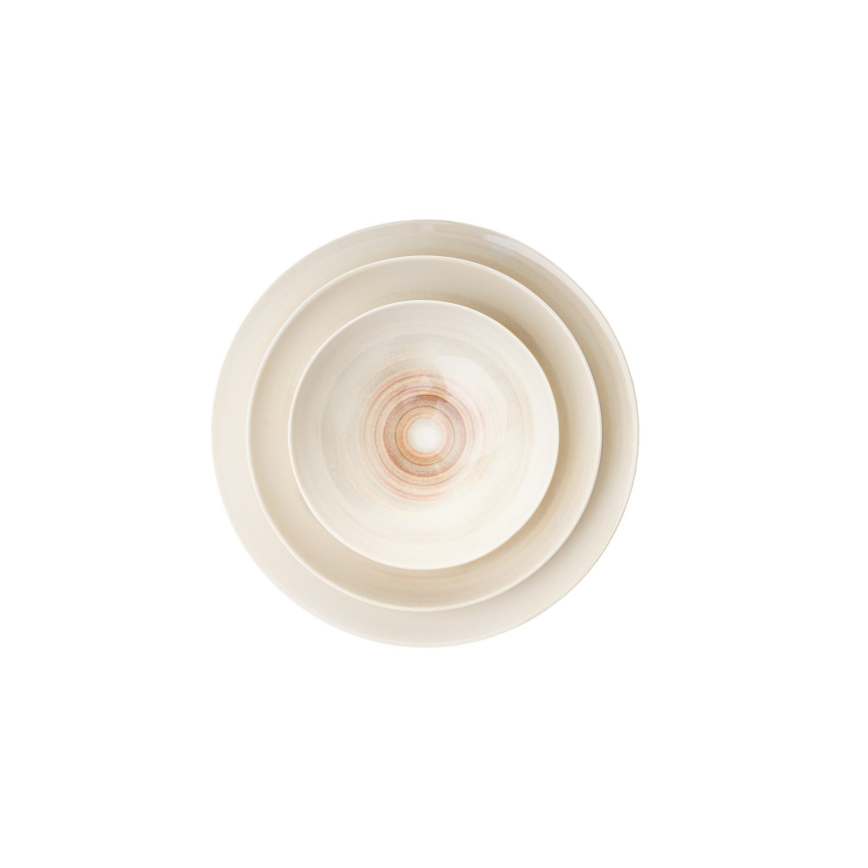 Zestaw obiadowy 24 el. beżowy/porcelana