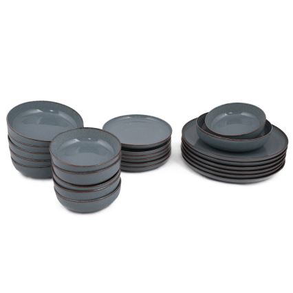 Zestaw obiadowy 24-elementowy, niebieski, porcelana