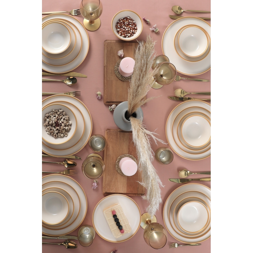 Zestaw obiadowy 24 szt. beżowy/ceramika