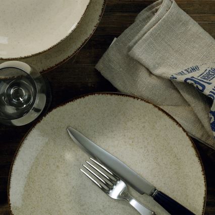 Zestaw obiadowy 24 szt. beżowy/porcelana