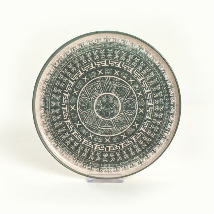 Zestaw obiadowy 24 szt. beżowy/zielony/kamionka