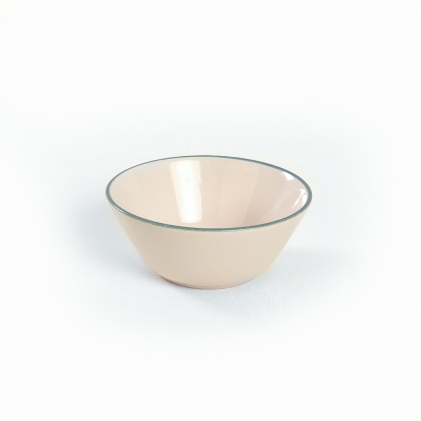 Zestaw obiadowy 24 szt. beżowy/zielony/kamionka