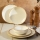 Zestaw obiadowy 24 szt. biały/beżowy/porcelana