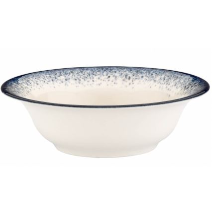 Zestaw obiadowy 24 szt. biały/niebieski/porcelana