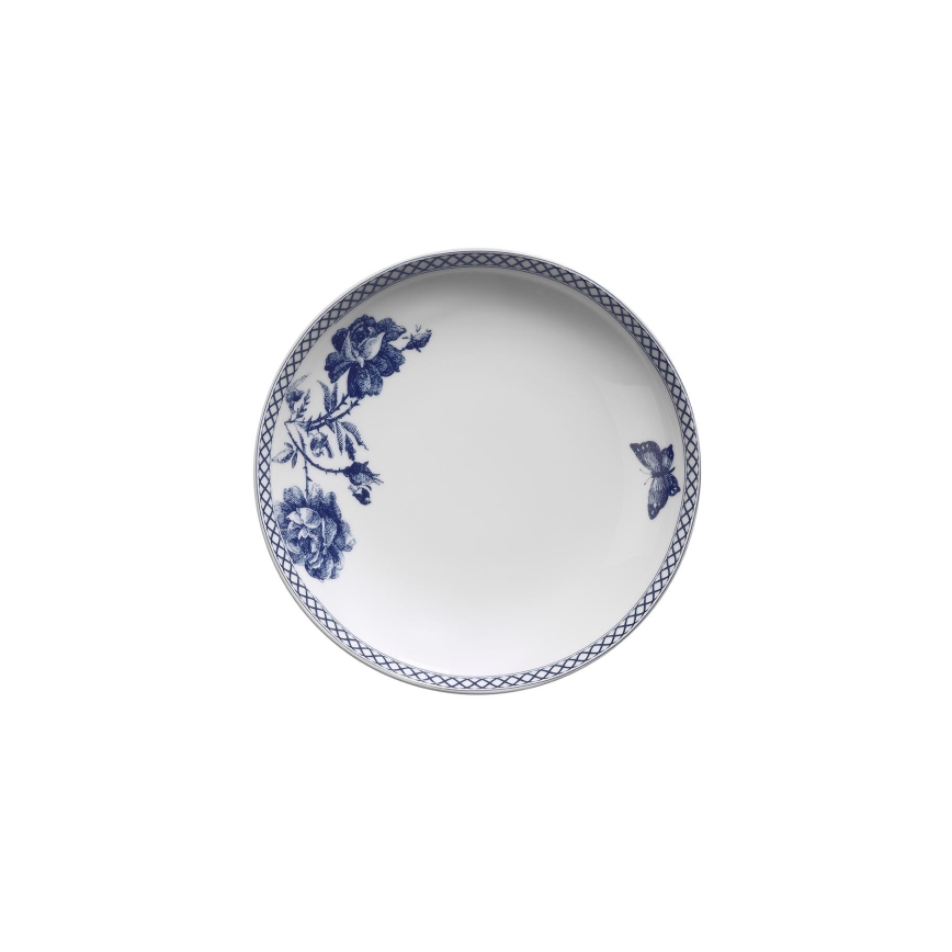 Zestaw obiadowy 24 szt. biały/niebieski/porcelana