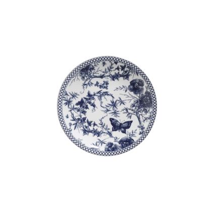 Zestaw obiadowy 24 szt. biały/niebieski/porcelana