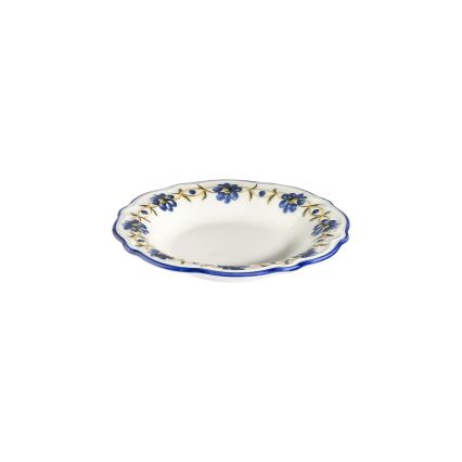 Zestaw obiadowy 24 szt. biały/niebieski/żółty/porcelana