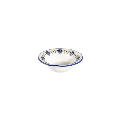 Zestaw obiadowy 24 szt. biały/niebieski/żółty/porcelana